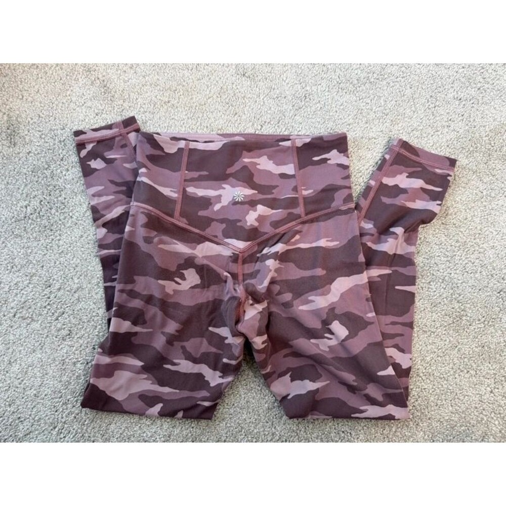 Athleta Elation 7/8 high rise leggings XS mauve purple camo